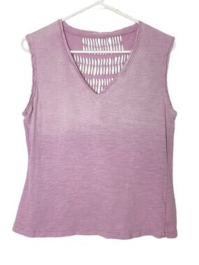Blank NYC Distressed Tank Top Tee Shirt Womens Size Medium Pink Purple Ombre